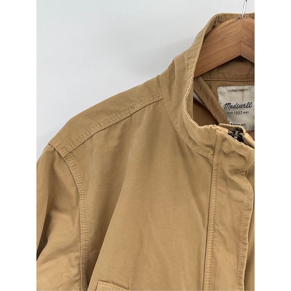 Madewell Prospect Jacket Women Medium Tan Khaki Field Military Yellowstone Cinch - Picture 5 of 13